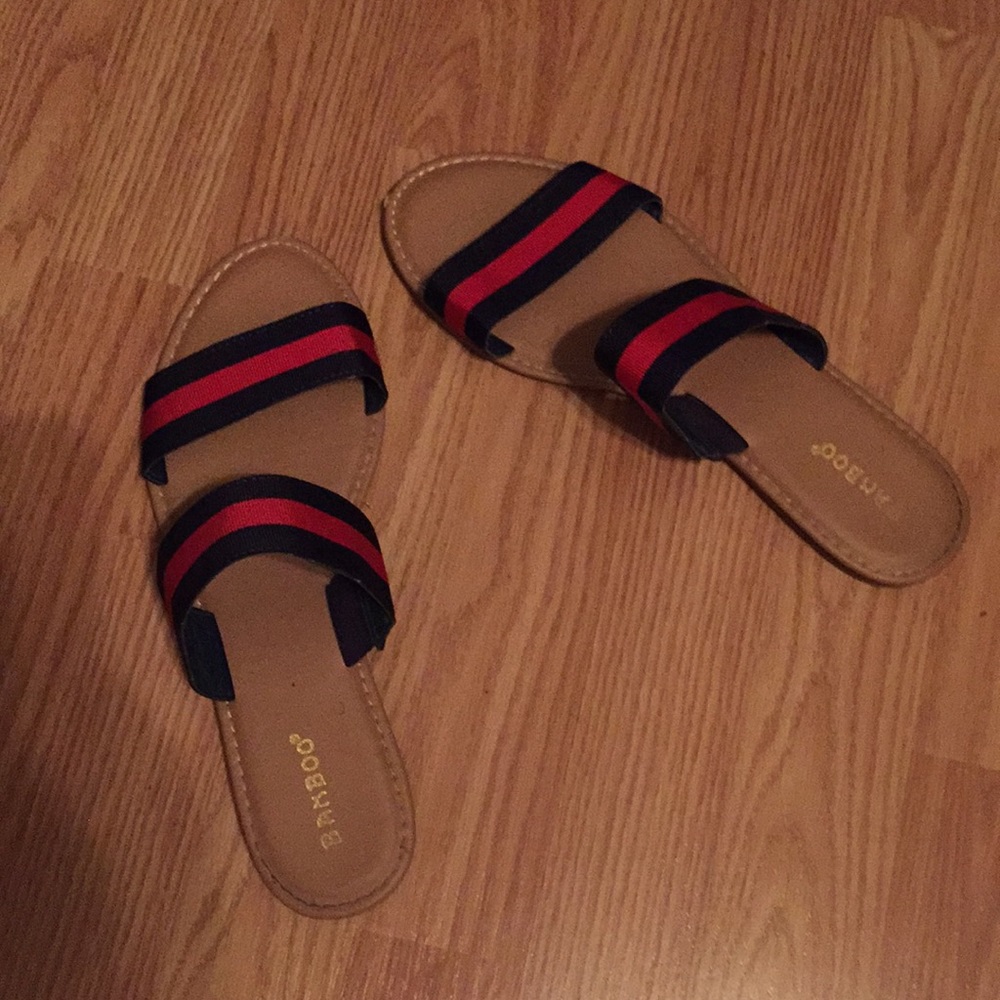 Red & Blue Women’s Sandals/Slides, Sz 10 by Bamboo
